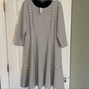 Land’s End Navy Blue Striped Dress